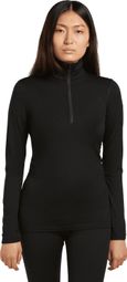 Women's 1/2 zip Baselayer Icebreaker Merino 200 Oasis Black