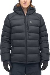 Chaqueta de plumón Haglöfs Rosson Down Hood negra para hombre