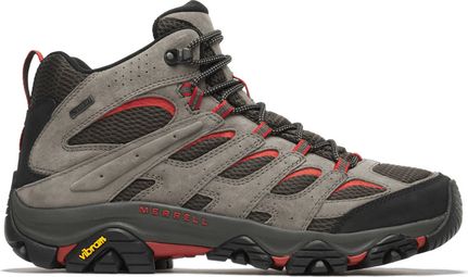 Merrell Moab 3 Mid Gore-Tex Hiking Shoes, Gray/Red, Men's