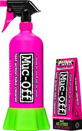 Muc-Off Punk Detergente in polvere (4 bustine) + Flacone per la vita