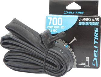 Chambre à air vélo- DELI TIRE - AV -Schrader 35 mm avec gel anti-crevaison Autoreparante