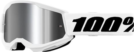 Brille 100 % Strata 2 White/Spiegelglas Silber
