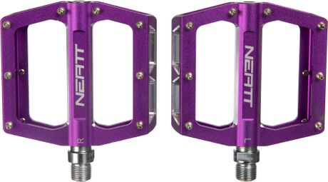 Pair of Neatt Attack V2 8 Pin Purple Flat Pedals