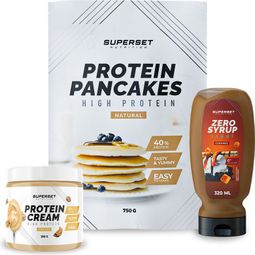 PACK PETIT-DEJ – PANCAKES Nature - PROTEIN CREAM Cookies + ZERO SYRUP Caramel