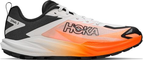 Chaussures Trail Hoka Zinal 3 Blanc/Orange Homme