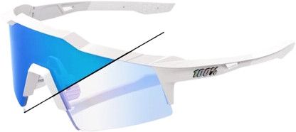 Lunettes 100% Speedcraft SL Bastille Pearl White Glitter - Blue Mirror Photochromic