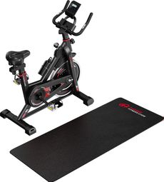 Vélo d'appartement Fitness D 10KG magnétique rouge avec Tapis
