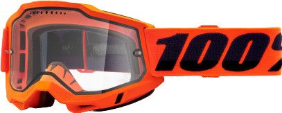 Maschera 100% ACCURI 2 Enduro MTB | Orange | Vetri trasparenti