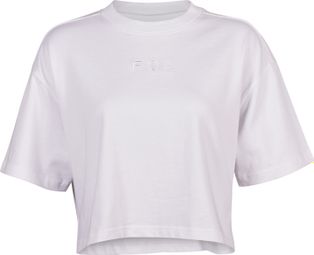 Wordmark Women's Premium Crop Short Sleeve T-Shirt White