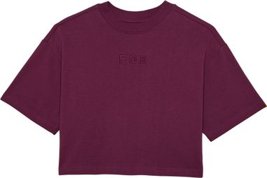 Fox Wordmark Women's Purple Crop Short Sleeve T-Shirt