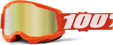 100% STRATA Maske 2 | Orange | Spiegel Goldgläser