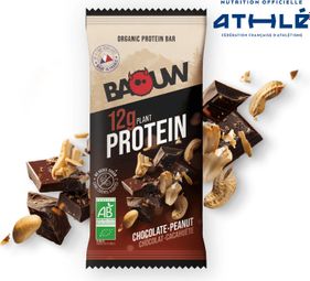 Bio-Proteinriegel von Baouw mit Schokolade und Erdnüssen – 50 g