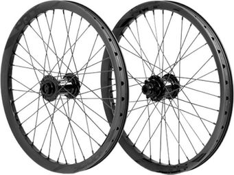 Paire de Roues Carbone Pride Wave Noir Mat Fusion 20/15mm Noir