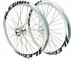 Paire de roues LEGION 20 x 1-3/8 | série ALUMINIUM 6061 T6 | Argent