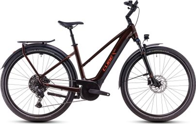 Cube Touring Hybrid Pro 625 Trapeze Elektro-Hybrid-Fahrrad Shimano Cues 11S 625 Wh 700 mm Zimtbraun Orange 2025