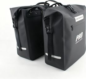 Sacoches Double Vélo 56 Litres Noire Réflecteurs