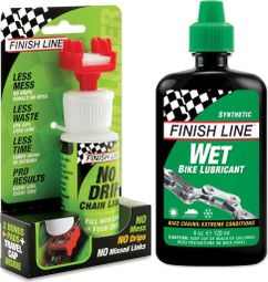 Finish Line Wet Lube 120ml Chain Lubricant + No Drip Chain Luber