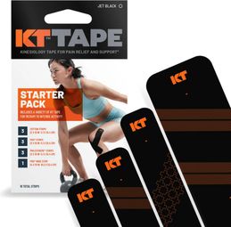 KT Tape Starter Pack Pre-Cut Strap Roll Jet Black