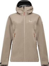 Giacca impermeabile da donna Salewa Puez Gore-Tex 3L EPE Beige