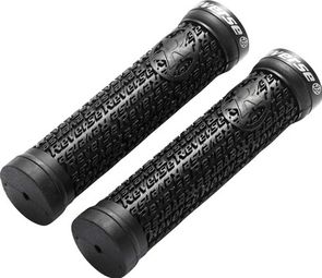 Paire de Grips Reverse Stamp Single Lock-On Ø30mm x 135mm Noir 