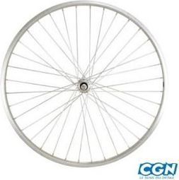 Roue vtc 28  ar ecrou axe plein jante argent mach1 m110.moy.miche.a visser 5/6/7v v-br.36t