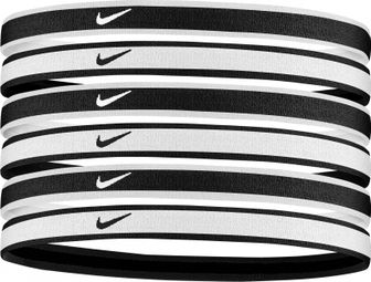 Nike Swoosh Sport Mini Headband (x6) White Black Unisex