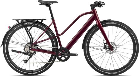 Orbea Vibe Mid H30 EQ Bicicletta elettrica da città Shimano Acera 8S 250 Wh 700 mm Rosso borgogna metallizzato 2024