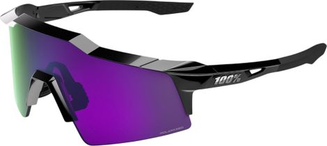 100% Speedcraft SL Polished Black HiPER Polarized Lavender Mirror Sunglasses