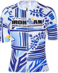 Maillot Manches Courtes Ironman x Santini Championnat du Monde Nice 2024 - Bleu/Blanc Femme