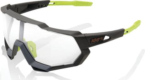 100% Speedtrap Brille - Soft Tact Grau Camo - Verspiegelte Gläser Hiper Mehrschichtig Rot