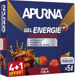 Gels énergétiques Apurna Guarana Cola - 5x35g (4+1 offert)