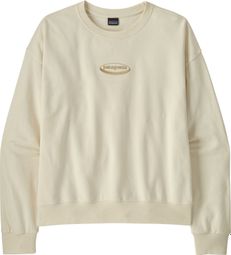 Patagonia '95 Oval Logo Daily Crew lange mouwen sweater wit voor dames