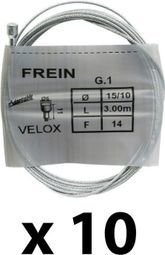 Boîte de 10 câbles de frein vélo route-City Velox 3.00 m
