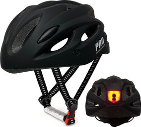 Casque vélo femme/homme noir avec feu arrière