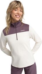 Pull demi-zip cyclotourisme femme Cyclisme Soulful Sand Beige