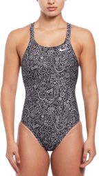 Women's Nike Swim Hydrastrong Multi Print 1-Piece Swimsuit Black