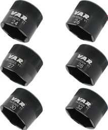 Set of 6 Var Flat-Face Sockets for Fork Caps