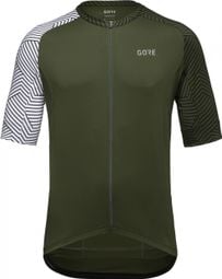 Maillot Manches Courtes Gore Wear C5 Olive Blanc