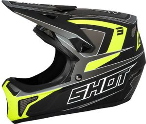 Shot Rogue Level Integrale Helm Zwart/Fluorescerend Geel Mat
