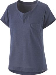 Patagonia Cap Cool Trail Bike Henley T-Shirt Damen Blau