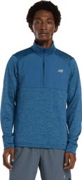 New Balance Athletics Heat Grid Blue Heren 1/2 Zip Thermal Top