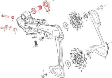 Sram Schaltwerk XX1 / X01 Eagle B-Schraube und Limit Schraube schwarz