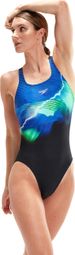 Speedo <strong>Eco+ Placem Dig Leaderb Traje de baño de 1 pieza Azul</strong>Negro