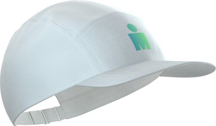 Gorra Compressport 5 Panel Ironman 2026 Blanco/Azul/Verde