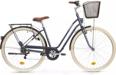 City bike BTWIN Elops 520 Low Frame Midnight blue