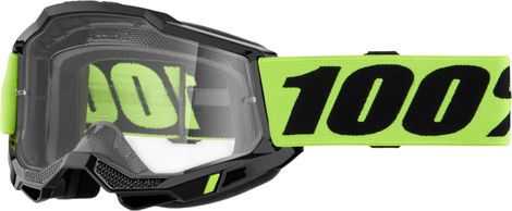 100% Accuri 2 Mask in Neon Yellow with Clear Lenses
