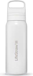 Bouteille filtre à eau LifeStraw Go 2.0 isolée en acier inoxydable 700 ml-Blanc