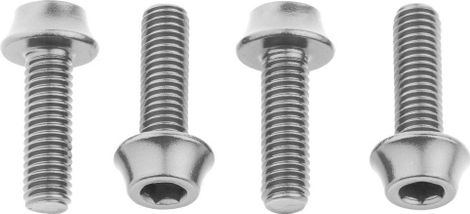 Bulloni portaborraccia con denti di lupo (x4) M5x15 mm Argento