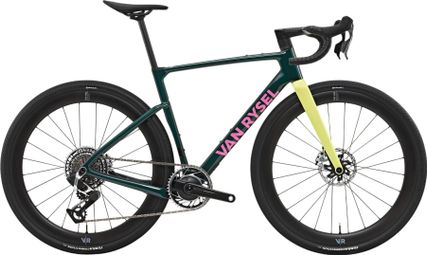 Bici gravel Van Rysel RCR-G PW Sram Red XPLR AXS 13V 700 mm Verde/Giallo