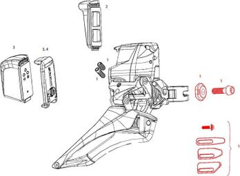 Pezzo di ricambio Sram per deragliatore anteriore E-Tap rosso